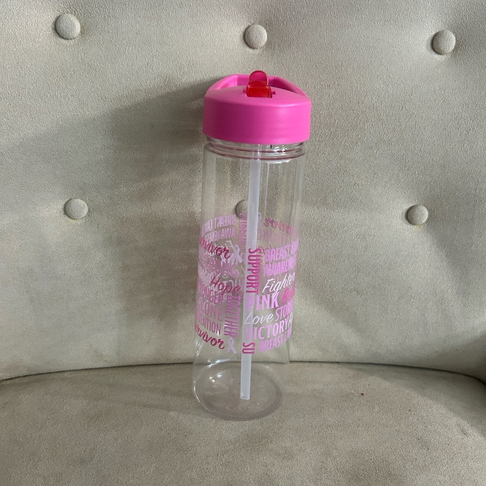 Gray and Pink Inspirational Pillow with Plastic Water Bottle and Socks - Picture 6 of 6